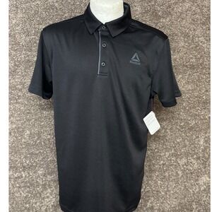 Reebok Men's Black Short Sleeve Golf Polo Shirt Moisture Management M